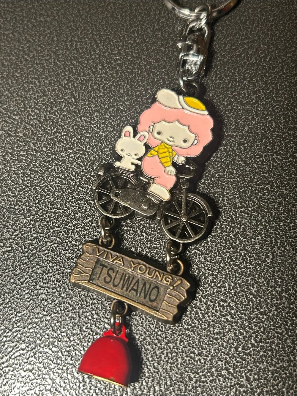 Tsuwano Japan Viva Young Girl on Bicycle Keychain, Travel, Japan, Souvenirs